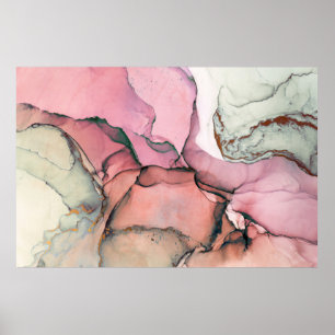 Poster Tinta, tinta, abstrato. Feche a pintura. Col
