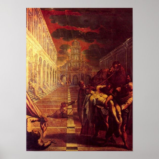 Póster Tintoretto - Salvação do cadáver da Rua (Frente)