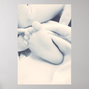 Póster tiny baby foot black white modern