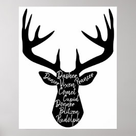 Poster Tiny Reindeer Christmas