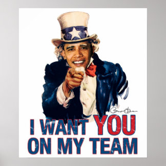 Poster Tio Barack Obama Eu Quero Você Na Minha Equipe