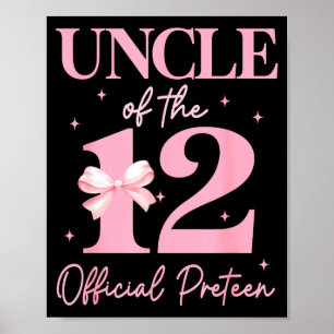 Poster Tio da menina de 12 anos no aniversário oficial pr