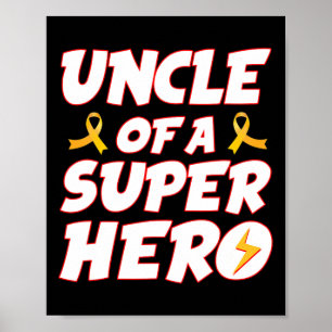 Poster Tio de Câncer Infantil de uma Família de Super-Her