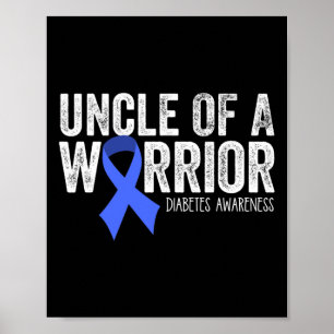 Poster Tio De Um Guerreiro T1d Criança Diabética Azul Fit
