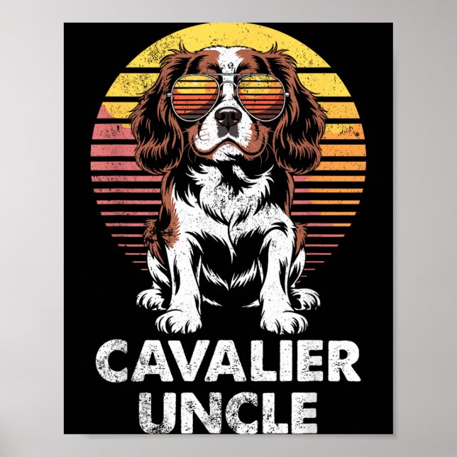 Poster Tio do Cavalier King Charles Spaniel Cachorro Vint (Frente)