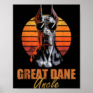 Poster Tio do Dane Grande Retro Legal Cachorro Amor Vinta