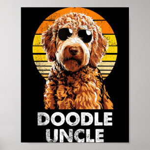 Poster Tio do Doodle Retro Legal Engraçado Dono de Cachor