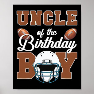 Poster Tio do Menino do Futebol de Aniversário Família Mã