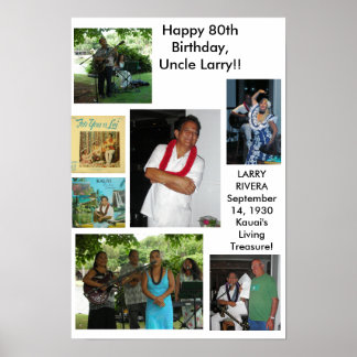 Póster Tio Larry Rivera 80 Birthday
