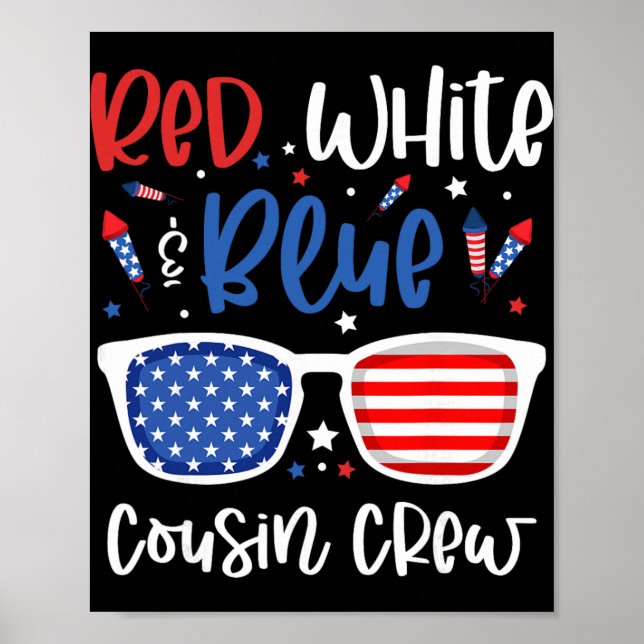 Poster Tio Primo Vermelho Branco E Azul 4 De Julho Crianç (Frente)
