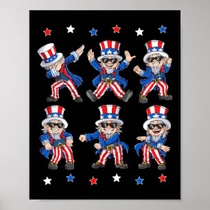 Poster Tio Sam Dabbing 4 de Julho Meninos Meninas Criança