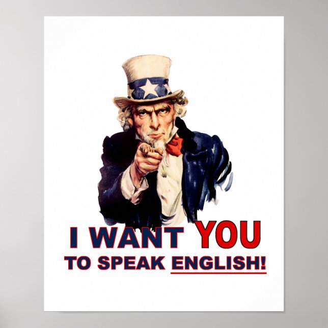 Poster Tio Sam quer que você fale inglês (Frente)