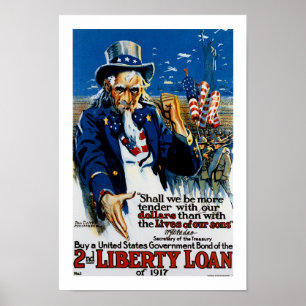 Póster Tio Sam segundo Liberty Loan