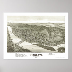 Poster Tionesta, PA Panorâmica - 1896