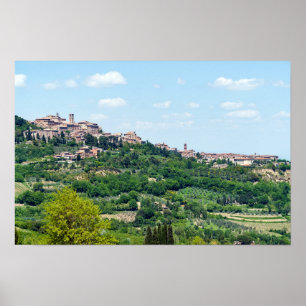 Poster Típica Aldeia Tradicional na Toscana - Itália