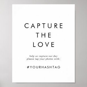 Poster Típica Chic Captura A Hashtag de Casamento de Amor