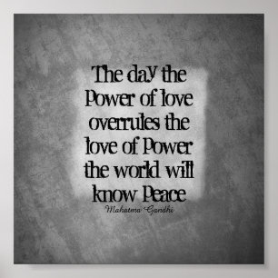 Poster Típica de citação de paz de Gandhi nas cinzas