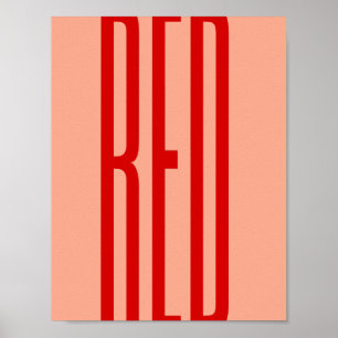 Poster Típica vermelha minimalista design de texto arte m