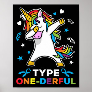 Poster Tipo 1 Sensibilização para a Diabetes Unicórnio Ti