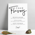 Poster Tipo de Letra Simples do Menu de Palavras de Bolo<br><div class="desc">Menu de sabor de bolo minimalista com um espaço para seus nomes de sabor para cada camada - são incluídos três níveis, mas você pode adicionar ou remover sabores conforme necessário. Este simples menu de bolo de casamento preto e branco apresenta uma fonte de script de tendência e é perfeito...</div>