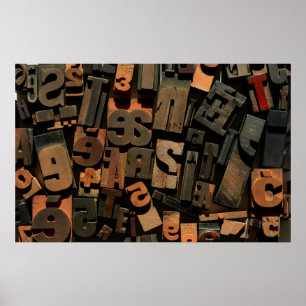 Poster Tipo de madeira foto da tipografia