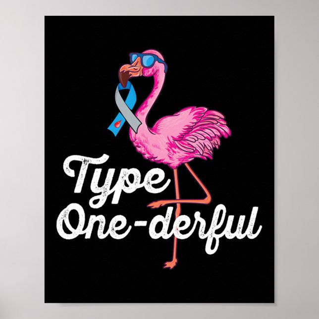 Poster Tipo Lindinho flamingo Tipo 1 Diabetes Conhecido (Frente)