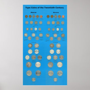 Póster Tipo moedas dos E.U.