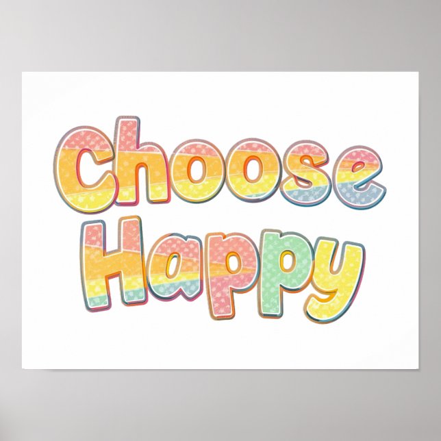 Poster Tipografia Alegre e Positiva para Crianças (Frente)