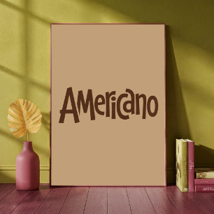 Poster Tipografia Americano Minimalista Amante do Café