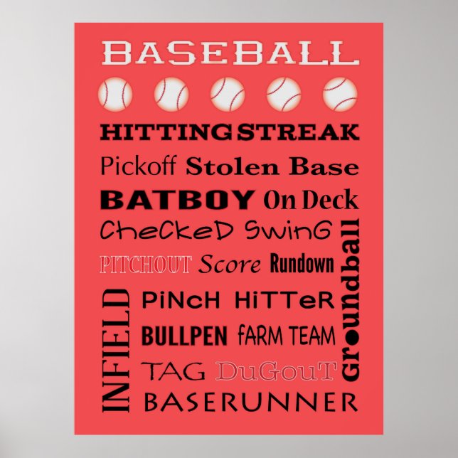Poster Tipografia BASEBALL (Frente)
