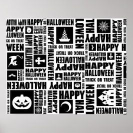 Poster Tipografia branca Legal e personalizada do Hallowe