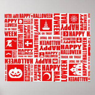 Poster Tipografia Branca Legal Personalizada do Halloween