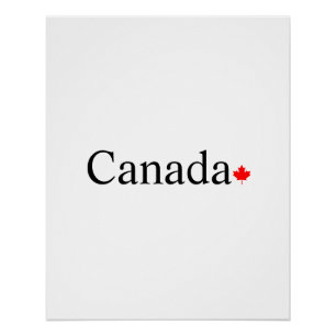 Póster Tipografia canadiana com folha branca