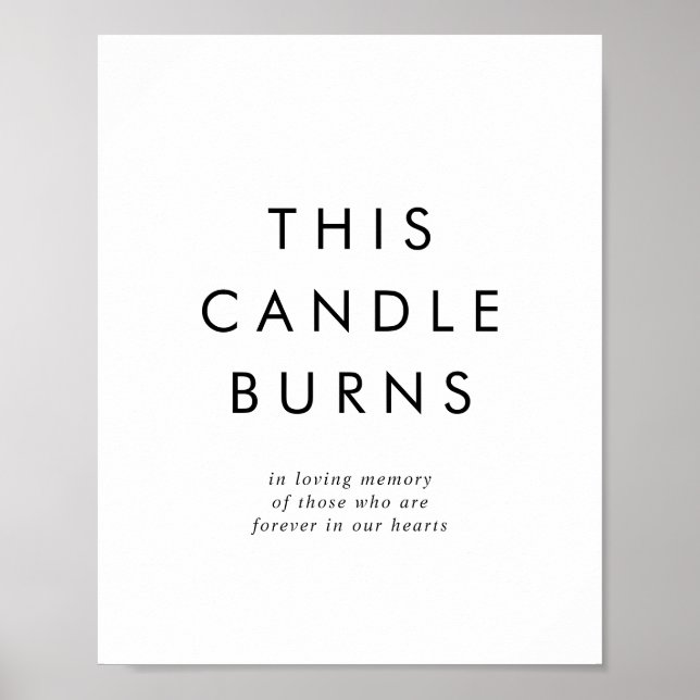 Poster Tipografia Chic Este Sinal de Velas Queimadas Casa (Frente)