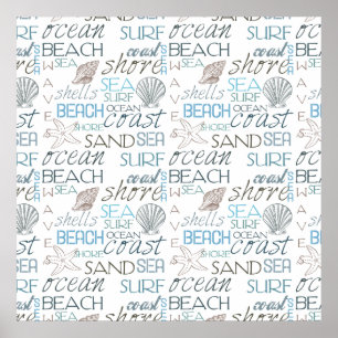 Poster Tipografia da praia