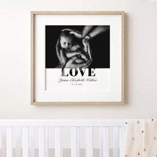 Poster Tipografia de Amor por Bebê Elegante Moderna