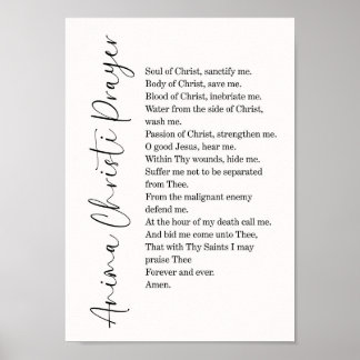 Poster Tipografia de Arte de Parede da Oração Anima Chris