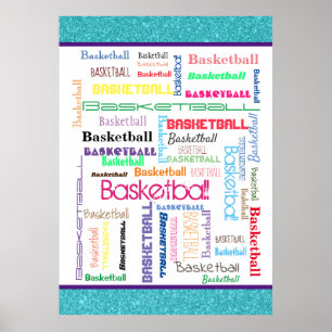 Poster Tipografia de basquetebol