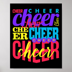 Poster Típografia de Colagem de Cheer Cheerleading Cheerl