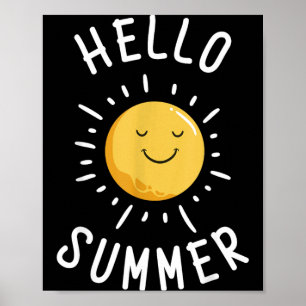 Poster Tipografia de Férias de Verão Praia Pôr do Sol Olá