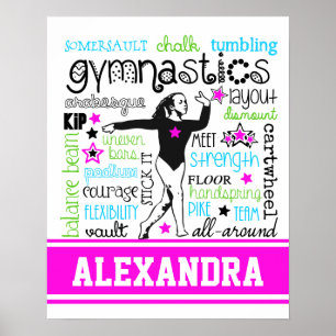 Poster Tipografia de ginástica com Monograma