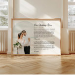 Poster Tipografia de Letra Moderna para Arco de Votos de<br><div class="desc">Precisa de uma arte de parede para votos de casamento elegante e minimalista? Nosso design apresenta tipografia de letra moderna,  uma moldura de foto em arco e um design minimalista. Personalize com seus próprios nomes,  votos e detalhes do casamento. Foto por prostooleh / Freepik.</div>