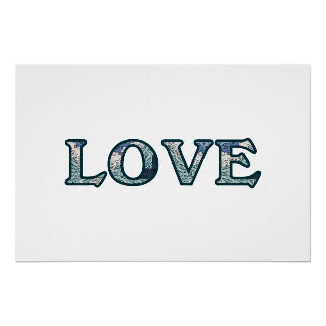 Póster Tipografia de Mandala LOVE (Frente)