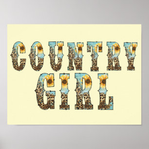Poster Tipografia de Meninas Funky Country
