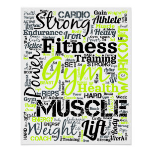 Póster Tipografia de Motivação para Fitness Design