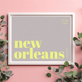 Poster Tipografia de Nova Orleans Louisiana