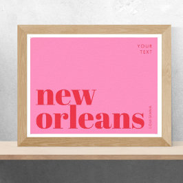 Poster Tipografia de Nova Orleans Louisiana