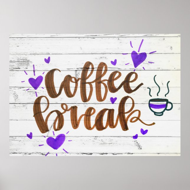 Poster Tipografia de Pausa Café Amante Café (Frente)