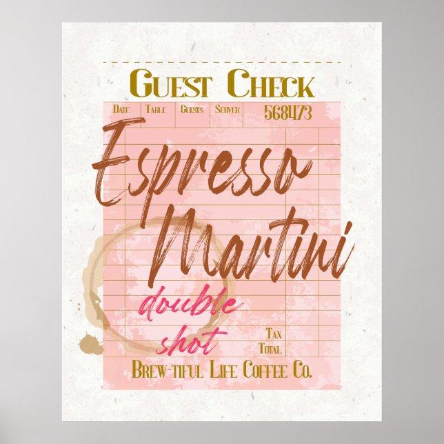 Poster Tipografia de Recepção de Cheque de Convidado Espr (Frente)