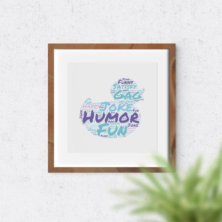 Póster Tipografia Divertida de Humor Arte de Palavras